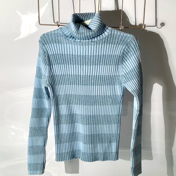 Cherokee Power Blue Sparkly Turtleneck Girl Size S - Picture 2 of 10